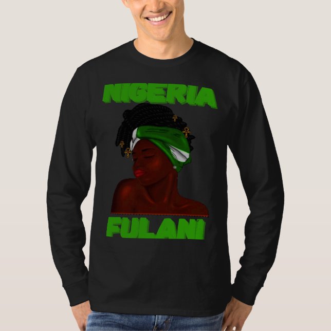 Fulani Girl  Cute Nigerian Girl Of Nigeria T-Shirt (Front)