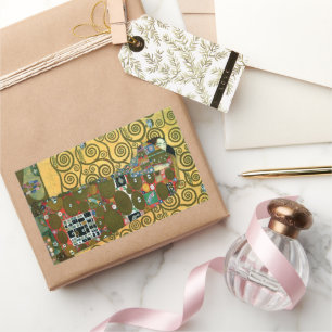 Fulfilment aka The Embrace by Gustav Klimt Rectangular Sticker