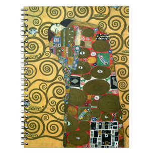 Fulfilment aka The Embrace by Gustav Klimt Spiral Notebook