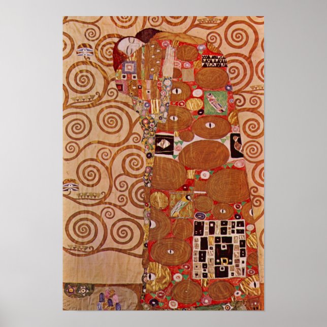 Fulfilment by Gustav Klimt, Vintage Art Nouveau Poster (Front)