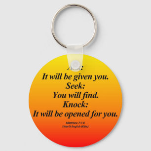 Fulfilment Matthew 7:7-8 Abbrev Key Ring