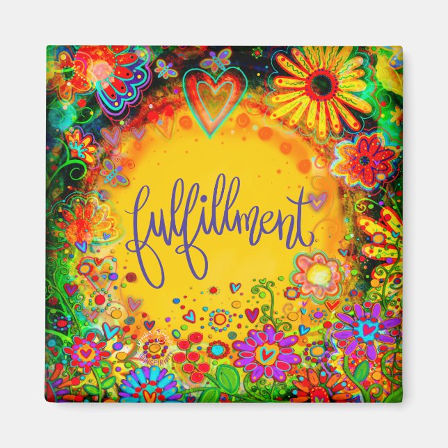 Fulfilment Pretty Fun Floral Modern Inspirivity Magnet (Front)