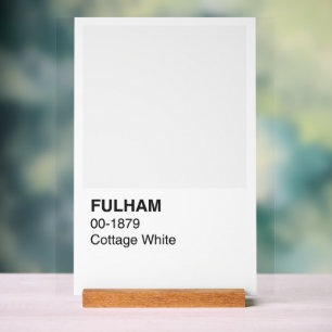 Fulham Cottage White - White Background Acrylic Sign