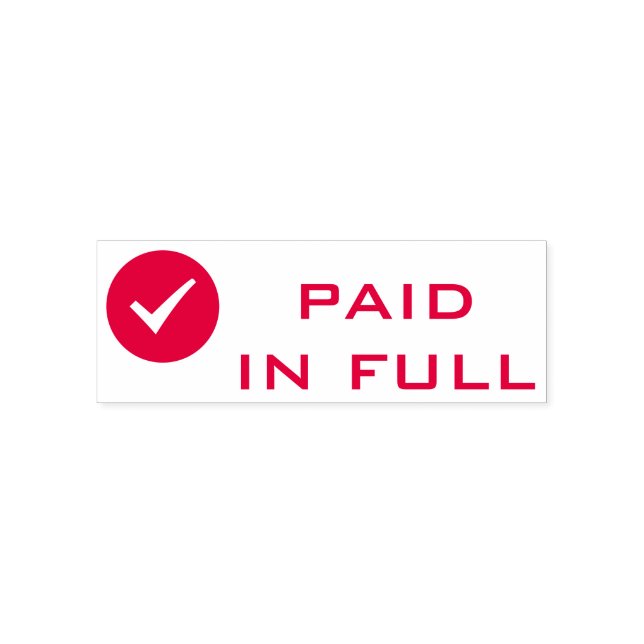"Full Amount Paid" Rubber Stamp (Design)
