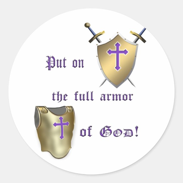 Full Armour of God Classic Round Sticker (Front)