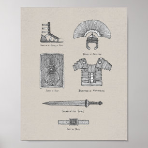 Full Armour of God - Ephesians 6:13-17 Bible Verse Poster
