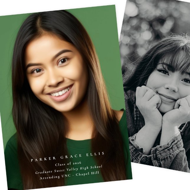 Full Bleed Modern 2 Photo Graduation Announcement (Creator Uploaded)