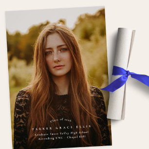 Full Bleed Photo Simple Graduation Announcement
