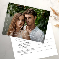 Full bleed photo simple modern elegant wedding