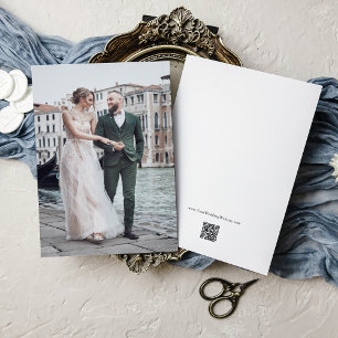 Full-Bleed Photo with QR Code on Back   Wedding Invitation