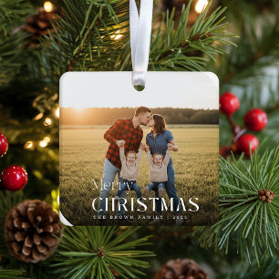 Full Bleed Rounded Family Photo Christmas Ornament