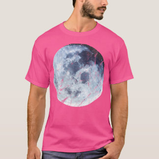 Full Blue Moon Distressed Art Space Astronomy T-Shirt