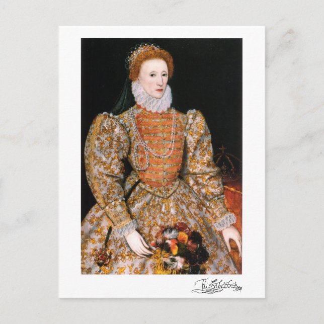 Full Body Portrait of Queen Elizabeth I of England Postcard (Front)