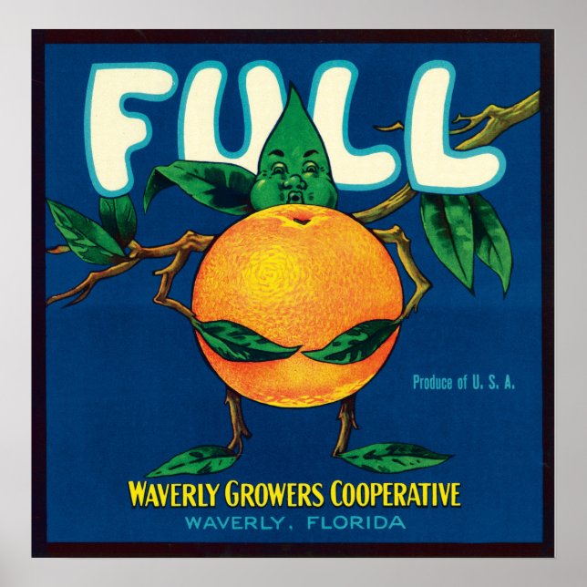 Full Brand Oranges Crate Label Poster (Front)