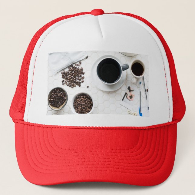 full caff coffee buzz trucker hat (Front)