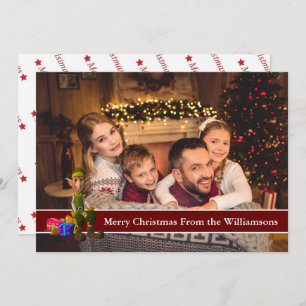 Full Card Photo and Elf With Red Text Band