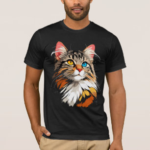 Full Color Cat Face T-Shirt Vibrant Feline Unise