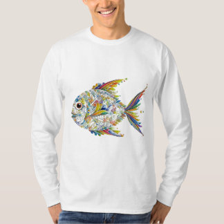 Full Colour Doodle Fish T-Shirt