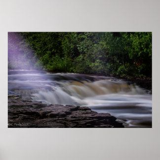 Full Colour image of the famous Ocqueoc Falls Poster