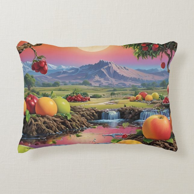 Full Colour Spectrum of Fruit 1 Decorative Cushion (Front)