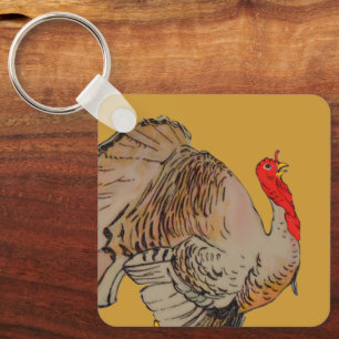 Full Colour Thanksgiving Turkey Key Ring