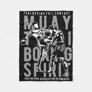 Full Contact Thai Boxing Ociation Of America Muay  Fleece Blanket