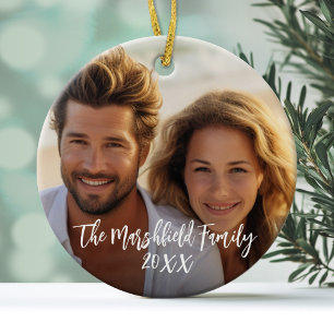 Full Coverage Photo - Custom Script Text Ceramic Tree Decoration