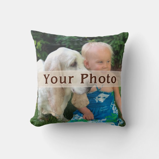 Full Custom Printed Throw Pillows Your 2 PHOTOS (Front)