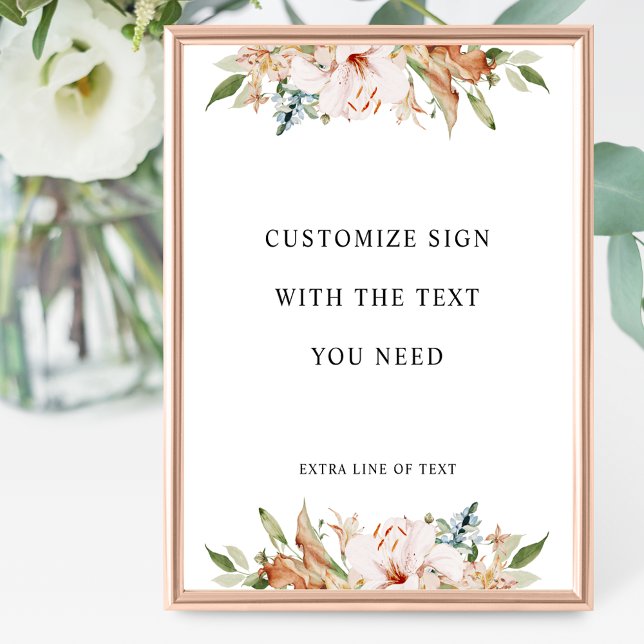 Full Custom Text, Earthy Blooms Wedding Sign (Creator Uploaded)