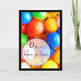 Full & Deflated Balloon Retirement or Moving Card