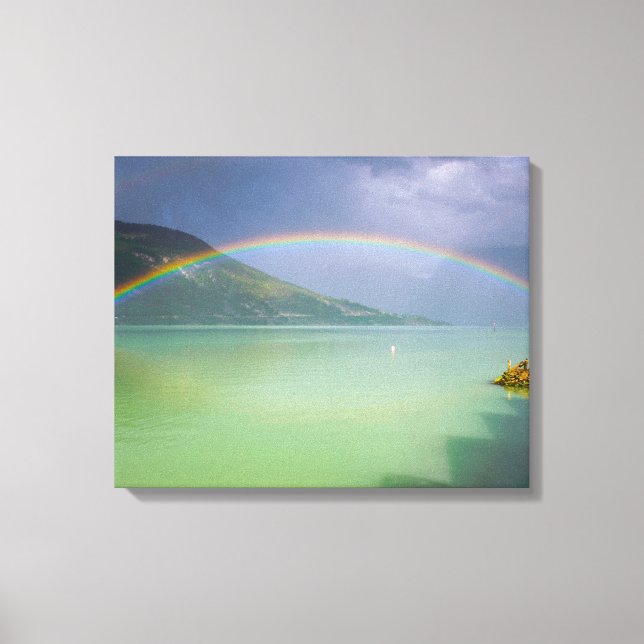 Full, double rainbow canvas print (Front)