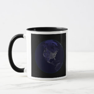Full Earth at night showing city lights 4 Mug