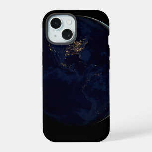 Full Earth At Night With City Lights Of Americas iPhone 15 Case