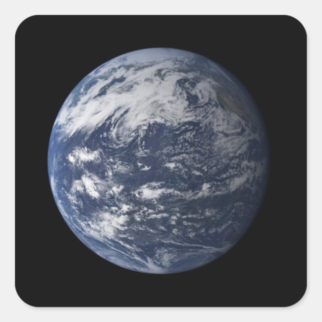 Full Earth centred over the Pacific Ocean Square Sticker (Front)