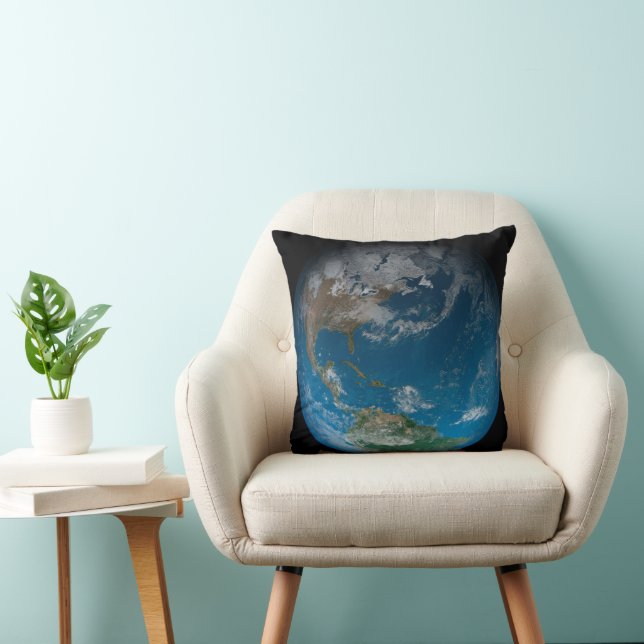 Full Earth Featuring North And South America. Cushion (Chair)