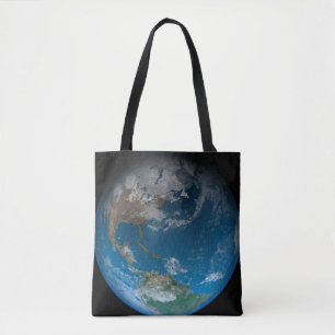 Full Earth Featuring North And South America. Tote Bag