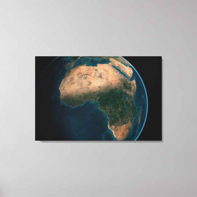 Full Earth From Space Above The African Continent. Canvas Print (Front)