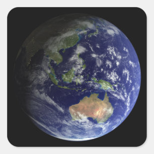 Full Earth from space showing Australia Square Sticker