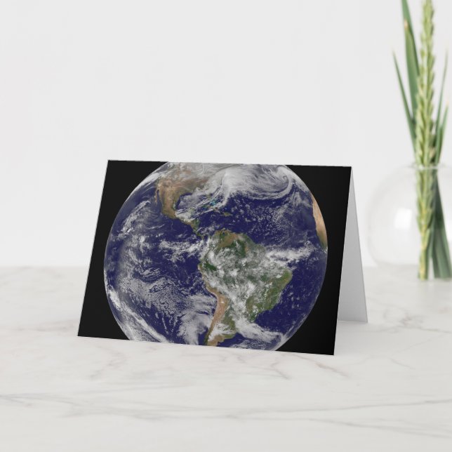 Full Earth Showing A Powerful Winter Storm. Card (Front)
