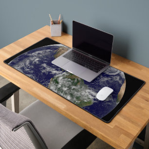 Full Earth Showing A Powerful Winter Storm. Desk Mat