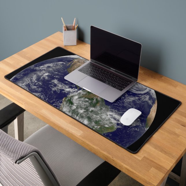 Full Earth Showing A Powerful Winter Storm. Desk Mat (Office 2)