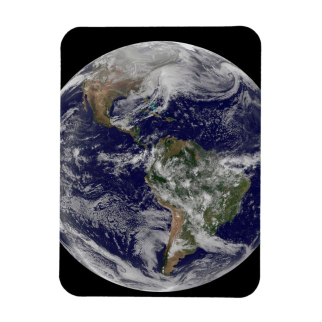 Full Earth Showing A Powerful Winter Storm. Magnet (Vertical)