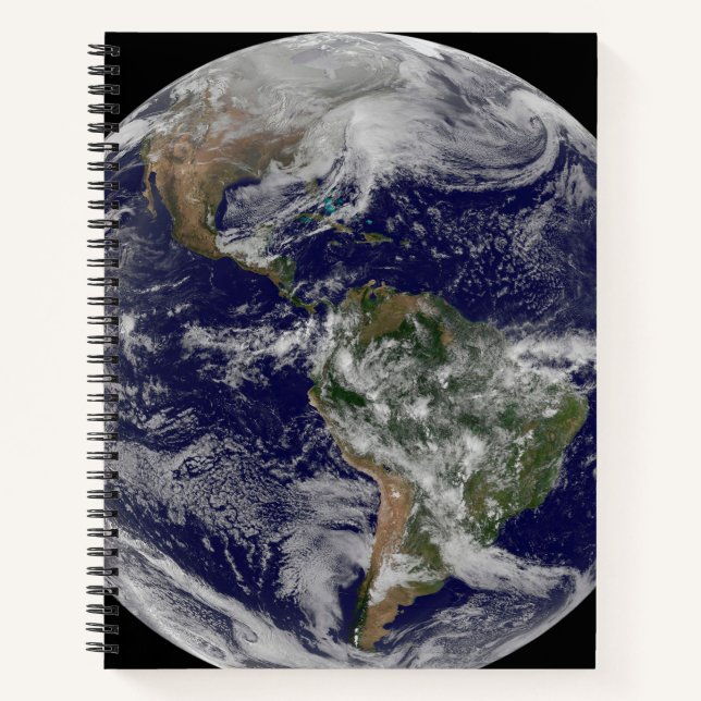 Full Earth Showing A Powerful Winter Storm. Notebook (Front)