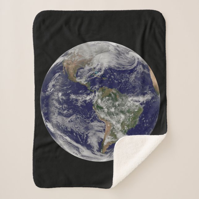 Full Earth Showing A Powerful Winter Storm. Sherpa Blanket (Front)