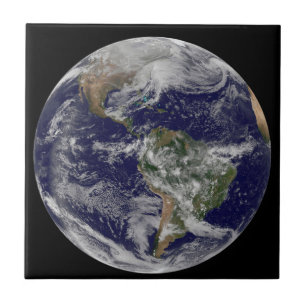 Full Earth Showing A Powerful Winter Storm. Tile