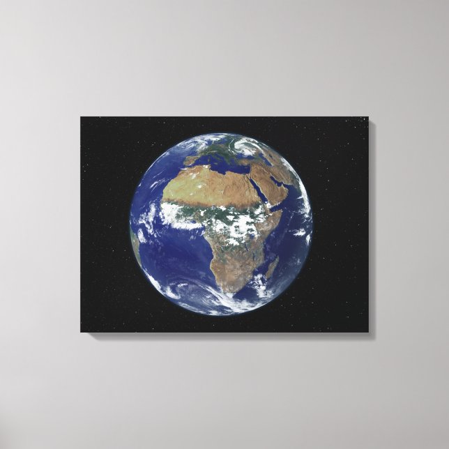 Full Earth Showing Africa and Europe Canvas Print (Front)