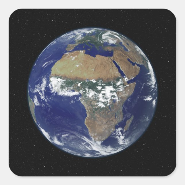 Full Earth Showing Africa and Europe Square Sticker (Front)