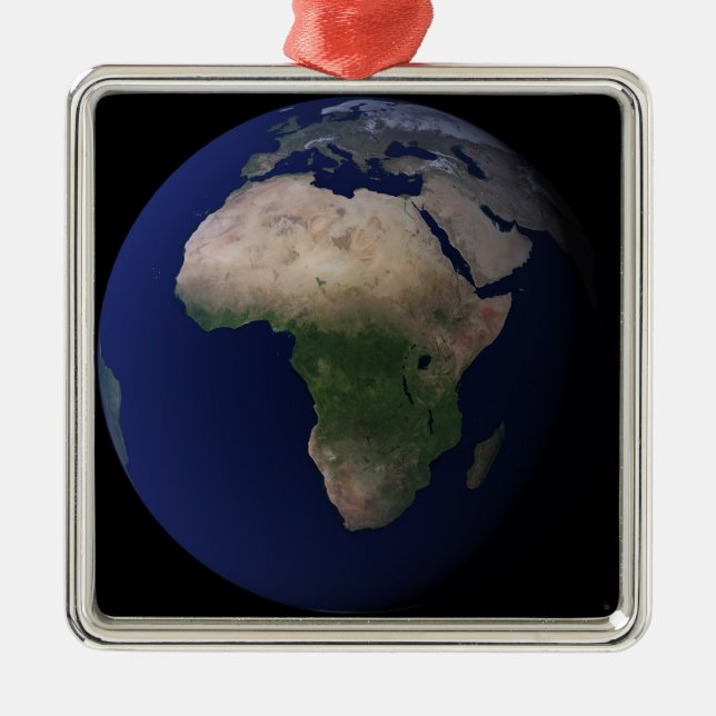 Full Earth showing Africa, Europe, &  Middle Ea Metal Tree Decoration (Front)