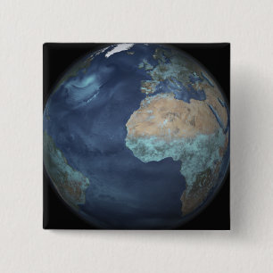 Full Earth showing evaporation 15 Cm Square Badge