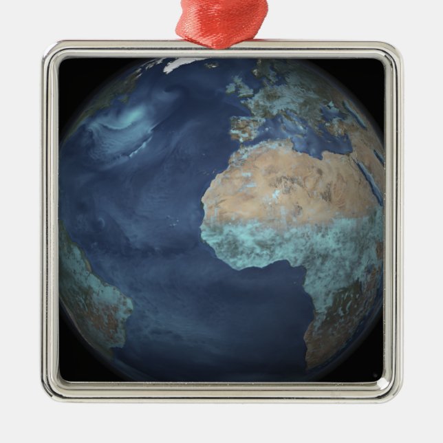 Full Earth showing evaporation Metal Tree Decoration (Front)